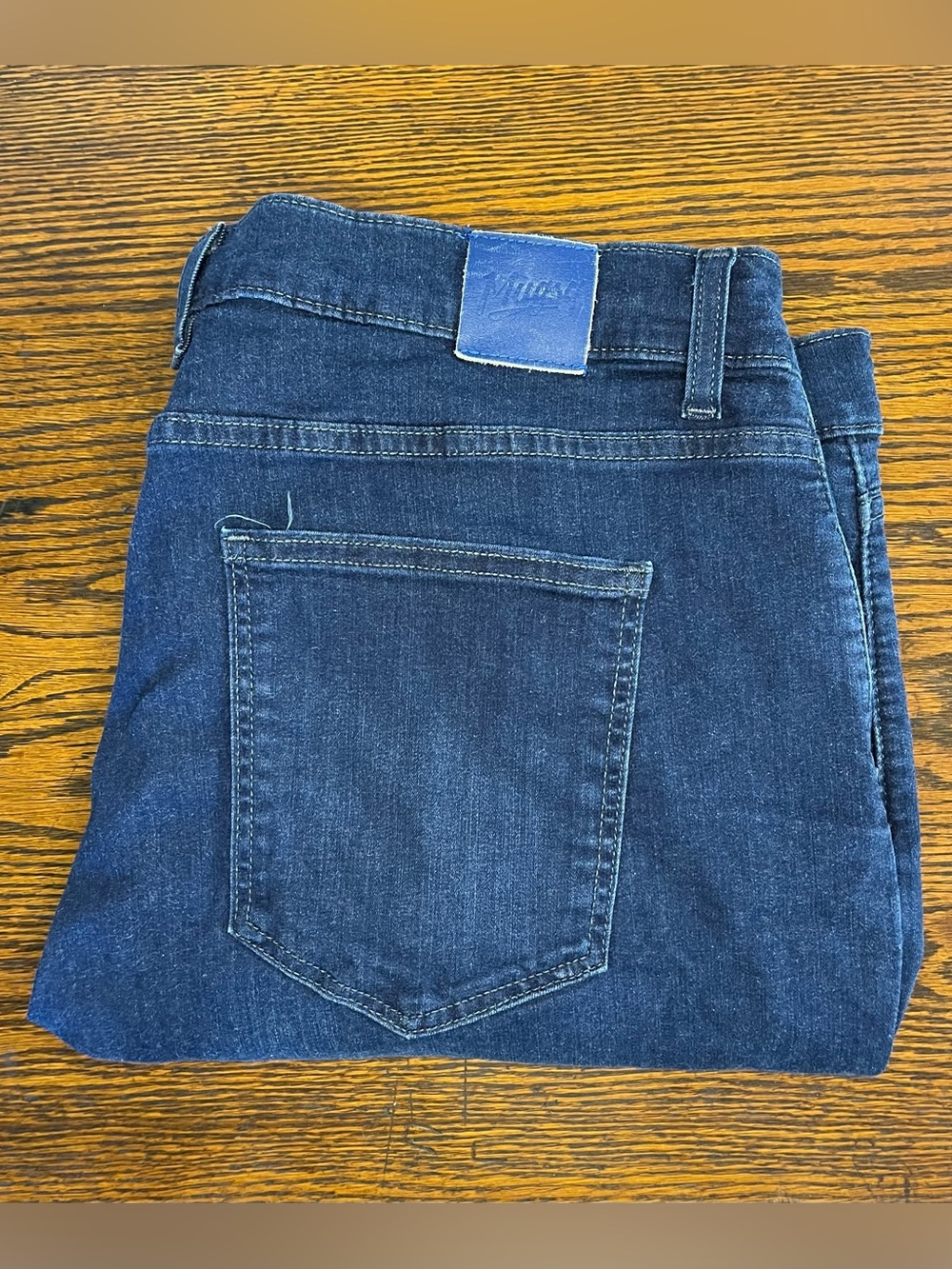 Mugsy Fultons Jeans Men 42x30 Dark Wash Blue Slim Straight Stretch Denim Pants
